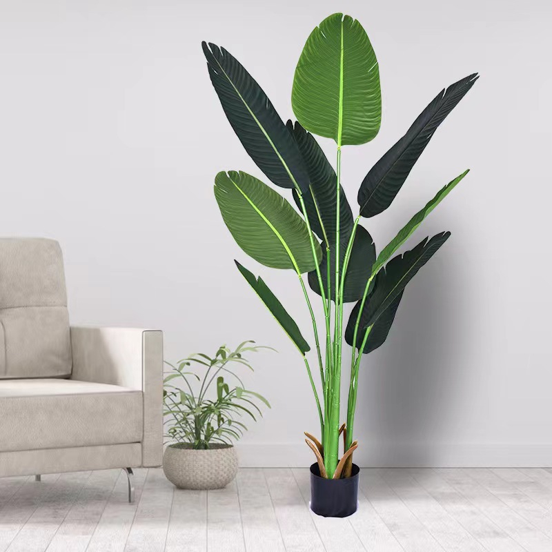 Pohon Pisang Palsu + pot tinggi 120cm / Pohon Hias Palsu / Artificial plant / cocok untuk dekorasi cafe kantor rumah atau sekolah - bahan high quality - tidak usah takut layu - Azgalery PBP78