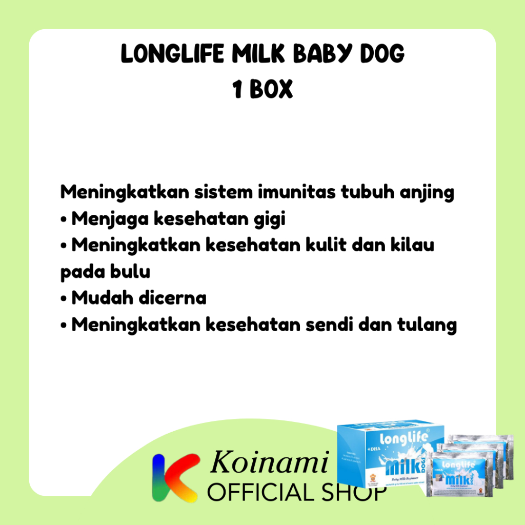 LONGLIFE MILK BABY DOG @ 1 box biru / raid all / susu anak anjing / puppy /petshop