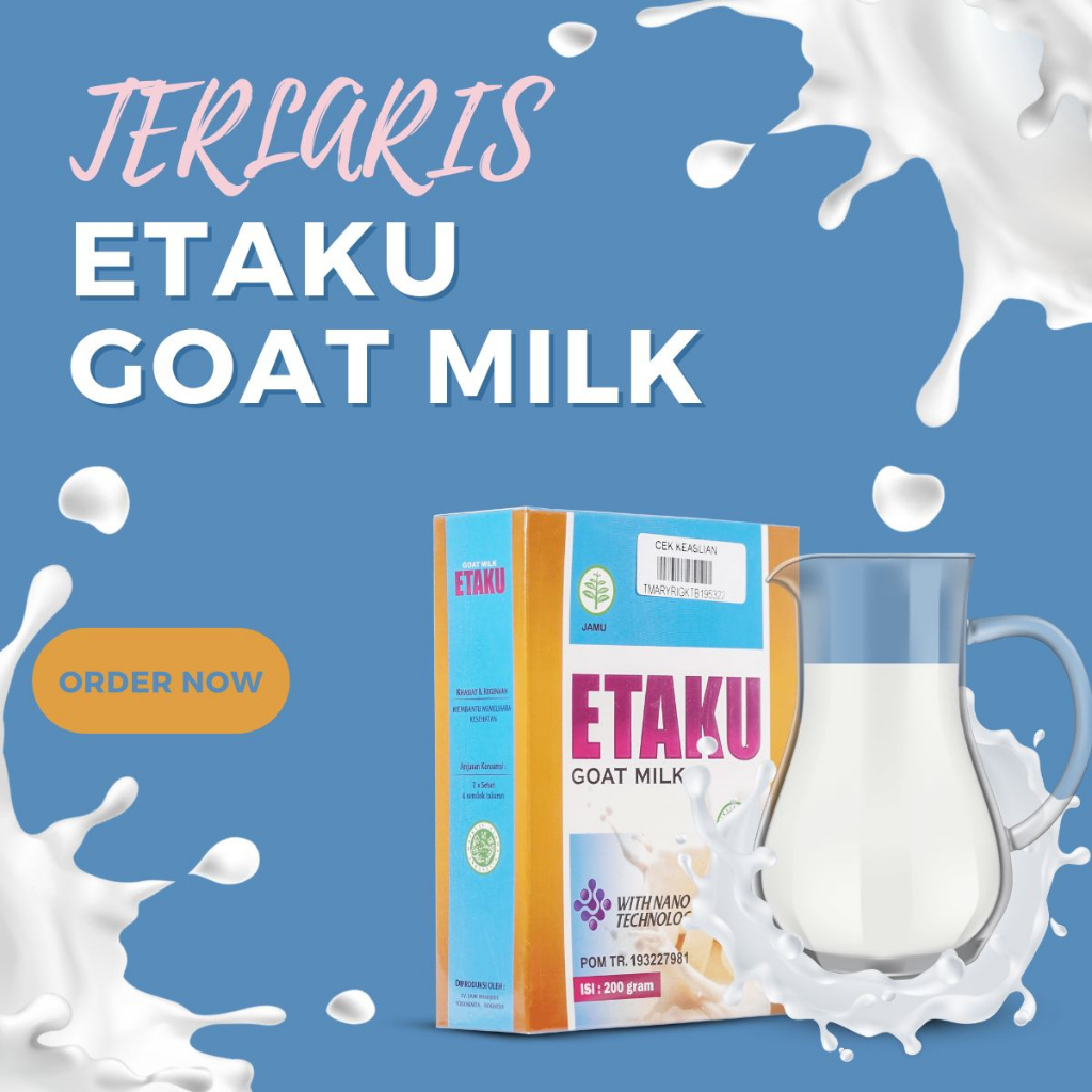 

Susu Kambing Etawa Etaku Isi 200gram Atasi Segala Macam Penyakit Susu Kambing Etaku Asli Sudah BPOM