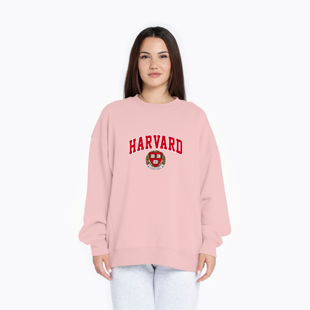 HARVARD LOGO SWEATER SWITER CREWNECK OVERSIZE PRIA WANITA Size M-XXL