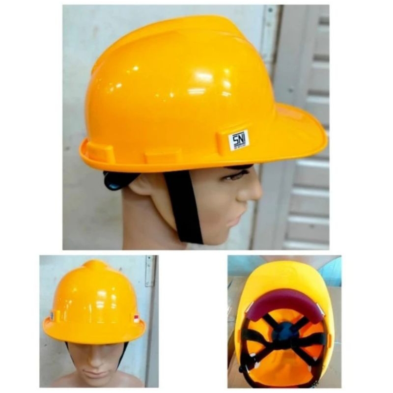 Helm Safety proyek SNI merk helios model topi sudah termasuk tali dagu