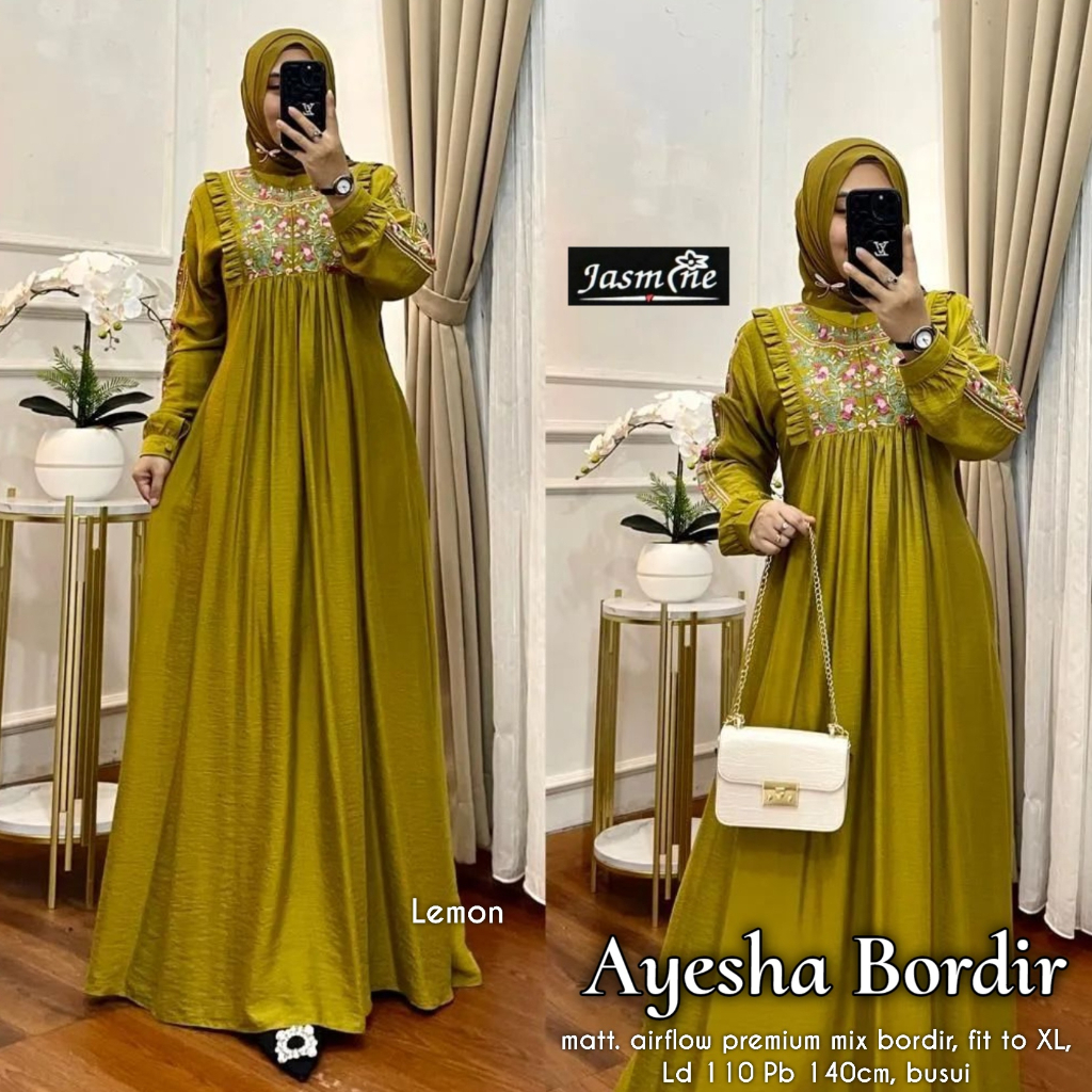 AYESA MADINA DRESS MAXY crinkle bordir