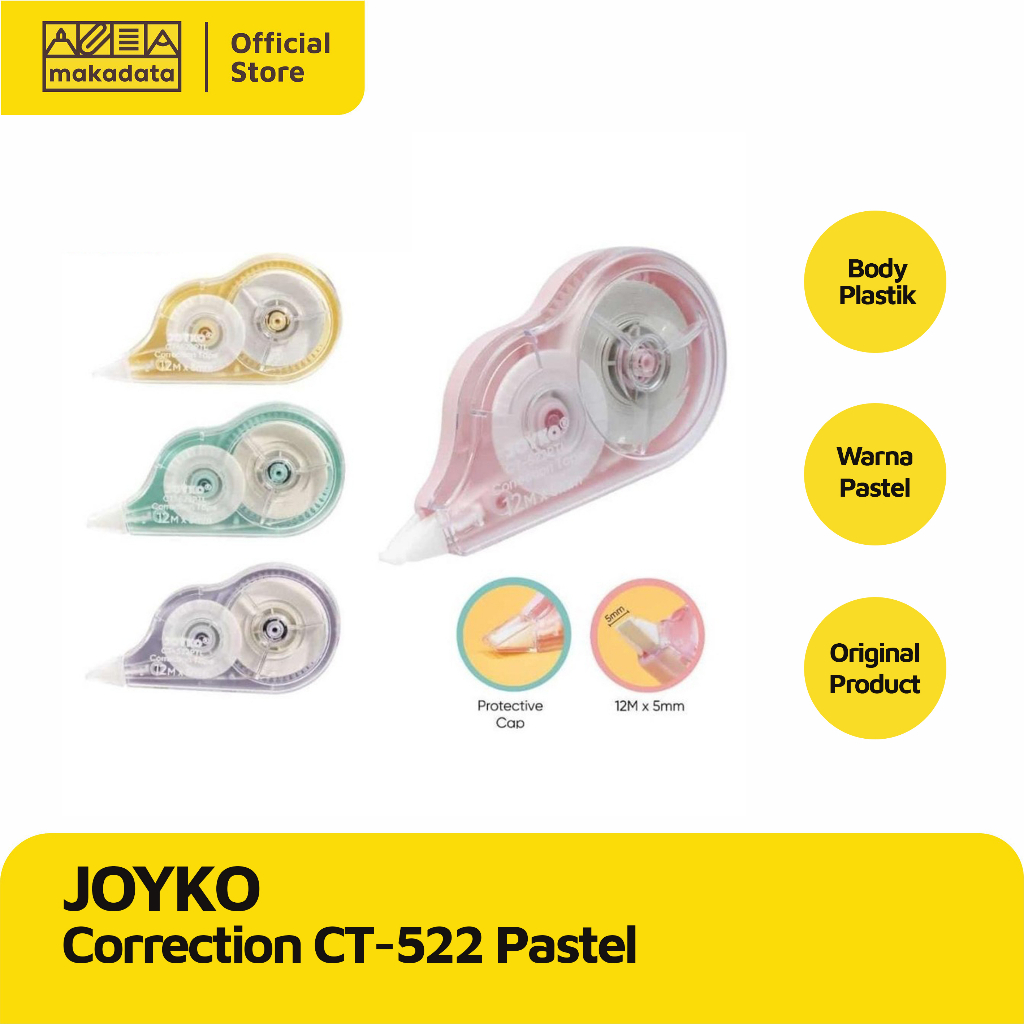 

STIPO KERTAS / TIP-EX / CORRECTION TAPE JOYKO CT-522 PASTEL MURAH