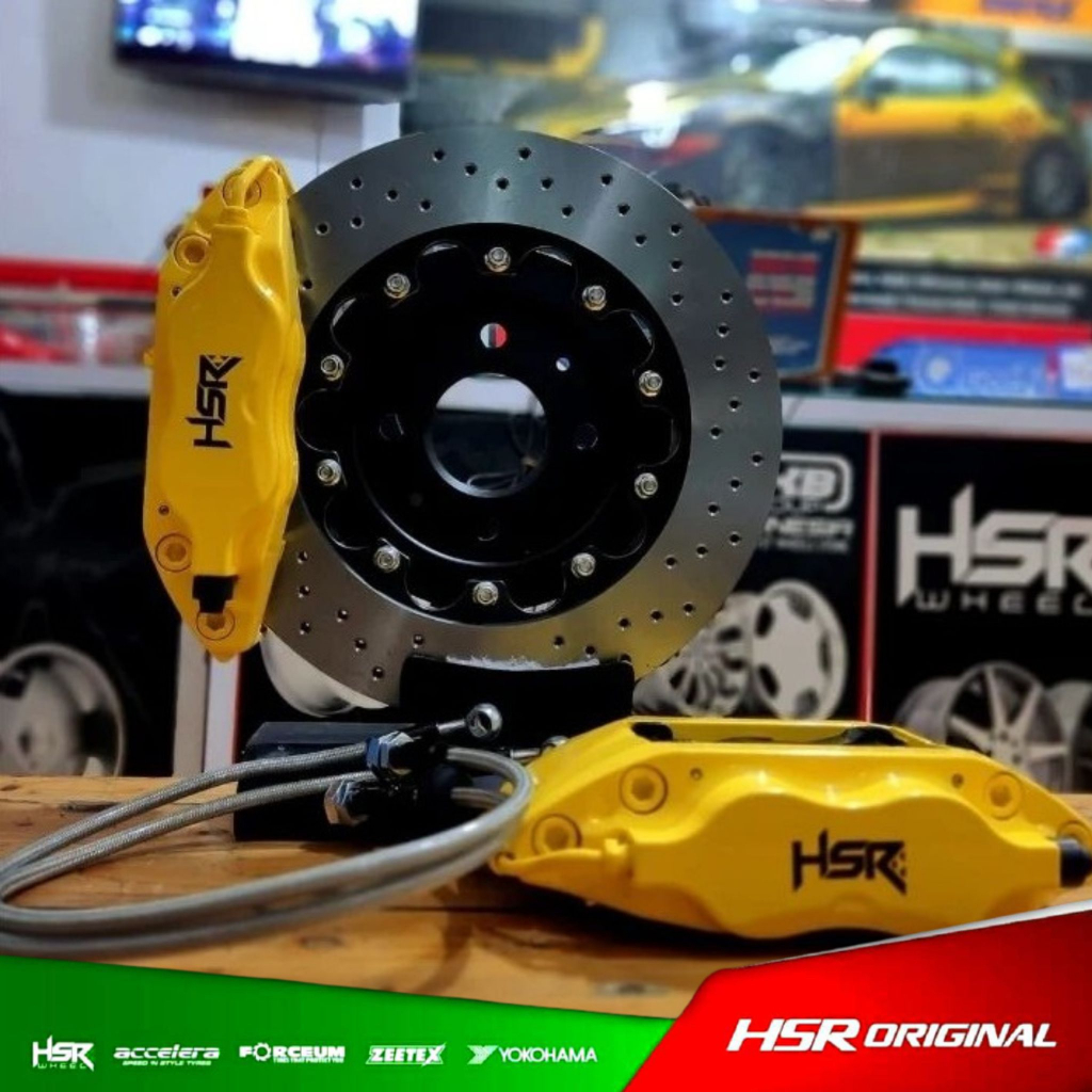 BBK HSR 4 Piston / Pot Merah 330x28 Big Brake Kit Depan Mobil Toyota Raize Piringan Rotor 330 Kalipe