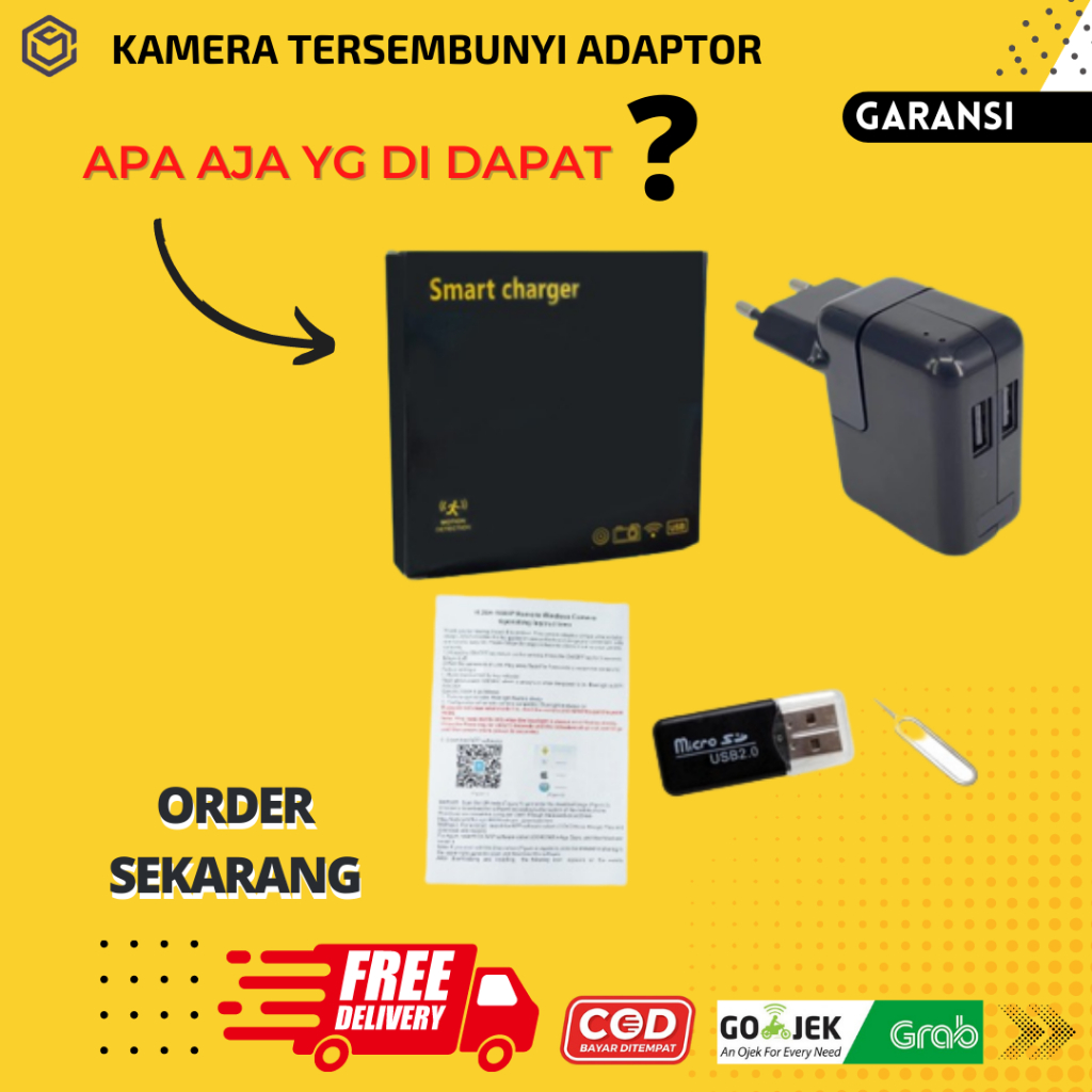 Kamera Mini Tersembunyi Tanpa Kabel Camera Mini Tersembunyi Jarak Jauh SPY Cam Charger Pengintai Hidden Cam JS66