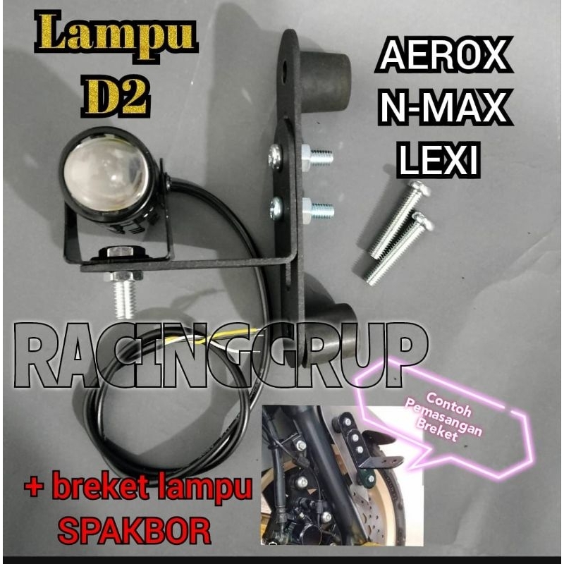 paket NMAX Breket lampu di spakbor + lampu D2 Laser NEW NMAX 2020 2021 2022 2023