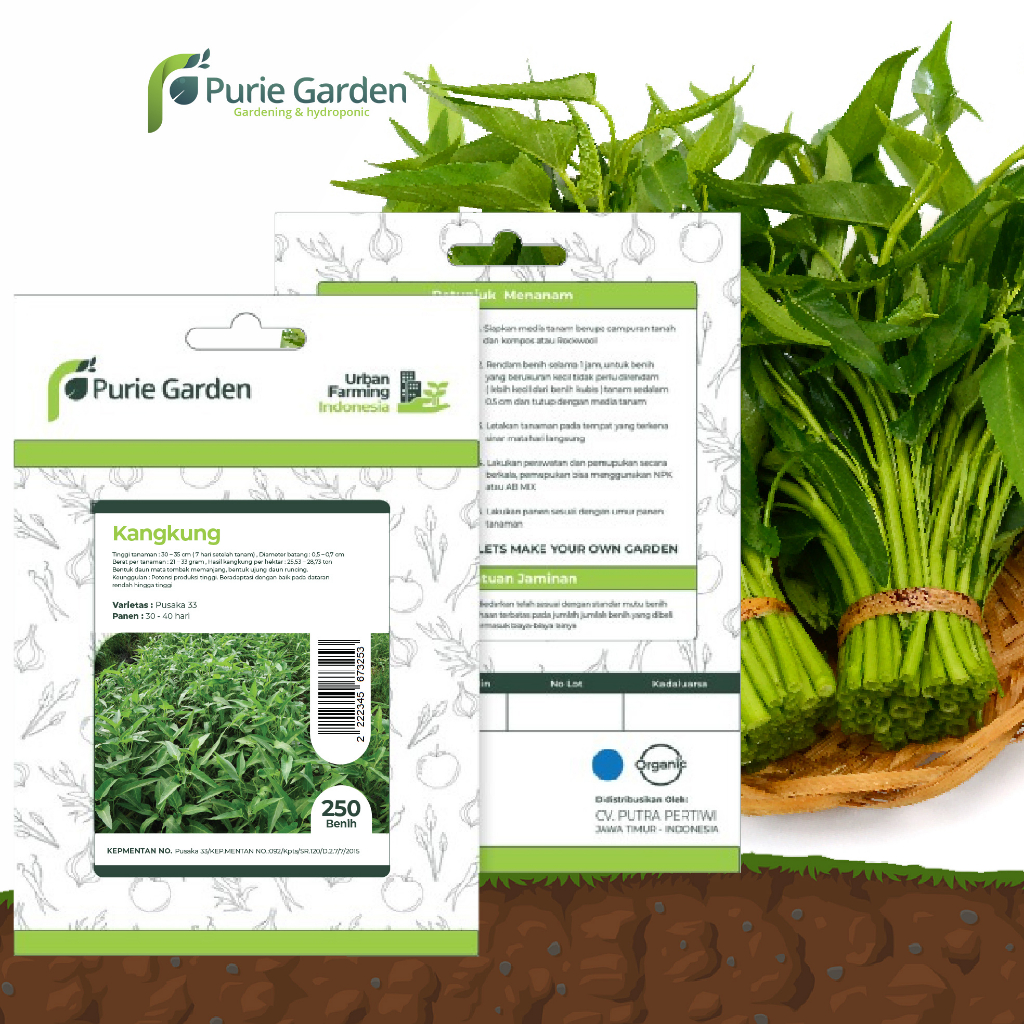 Bibit Benih Kangkung Purie Garden 250 Benih PG KDR