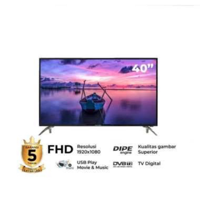 LED Polytron LED Digital TV 40 Inch PLD 40V8953 Full HD DVB-T2 Garansi Resmi 5 Tahun