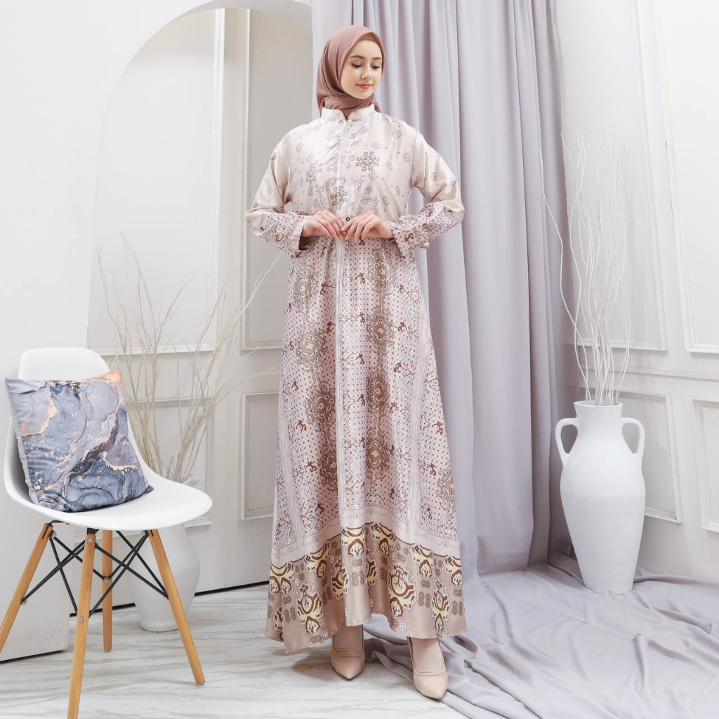 GAMIS AURORA MAXMARA LUX GAMIS / GAMIS ARMANY / SILK MOTIF / BAJU WANITA / DRESS WANITA