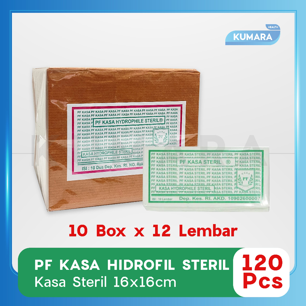 PF - Kasa Hidrofil Steril 16x16cm / Kasa Steril Box Coklat isi 120's