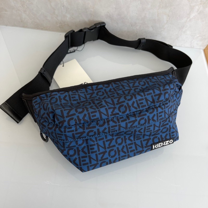 Kenz0 Waistbag Repeat Blue And White Mini Font