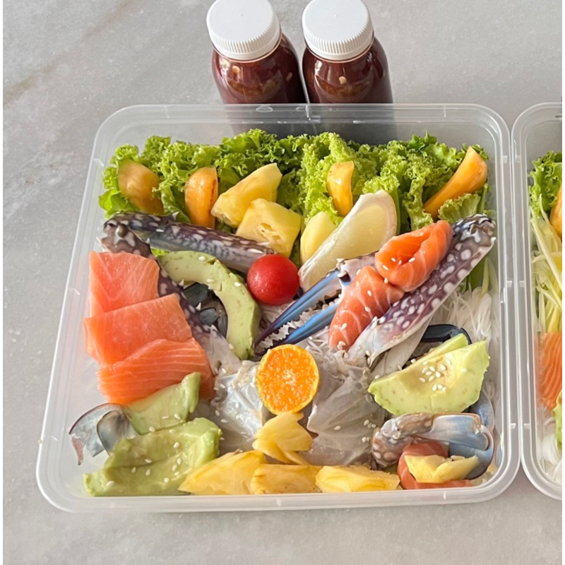 

somtam rajungan mix salmon