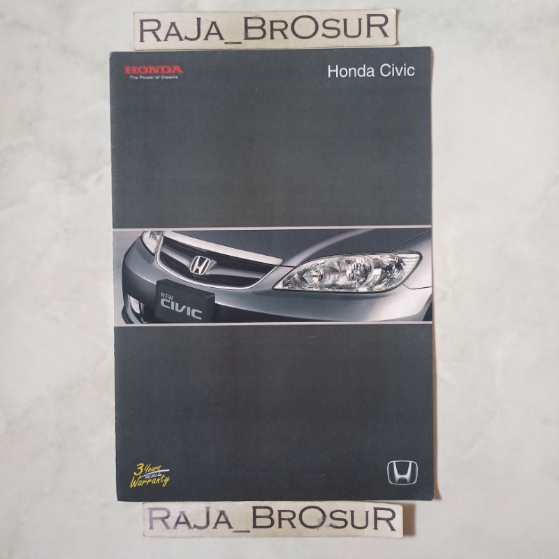 Poster brosur katalog leaflet Honda Civic 2005