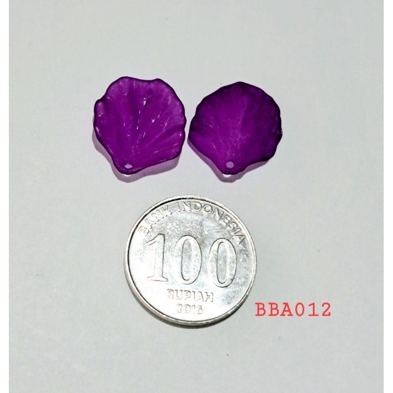 kelopak bunga mawar akrilik size S warna frosted purple isi 12 pcs