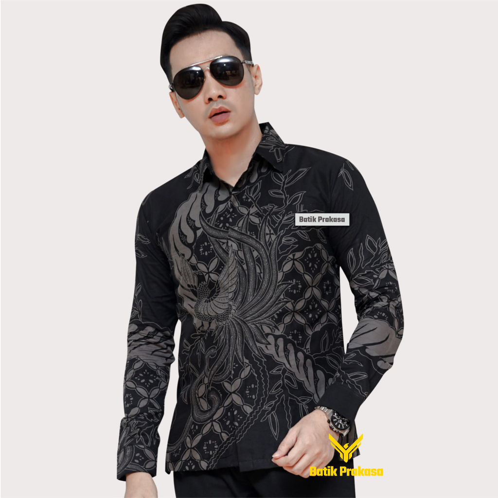 Kemeja Batik Prakasa Motif Danadyaksa Slimfit Lengan Panjang Batik Solo