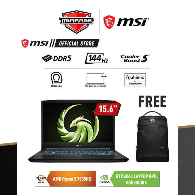 MSI Bravo 15 C7VF-025ID|R5-7535HS/16G/512G/RTX4060-8G