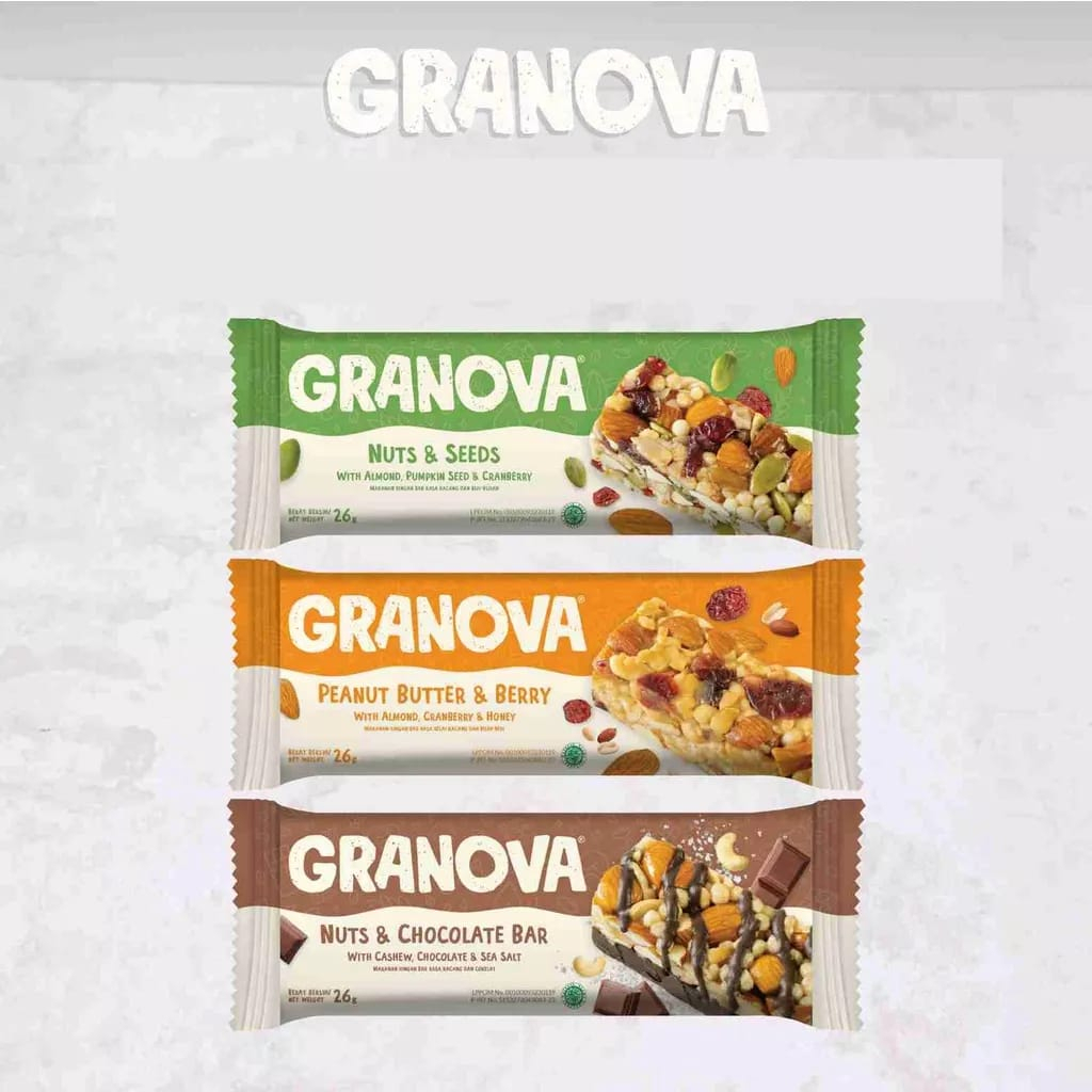 GRANOVA SNACK BAR GRANOLA 26GR | HEALTHY VEGAN SNACK