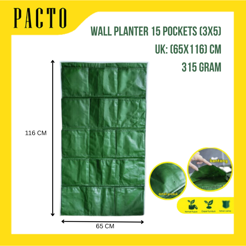 Wall Planter Bag 15 Kantong Pot Dinding Hijau Planter Bag Vertical