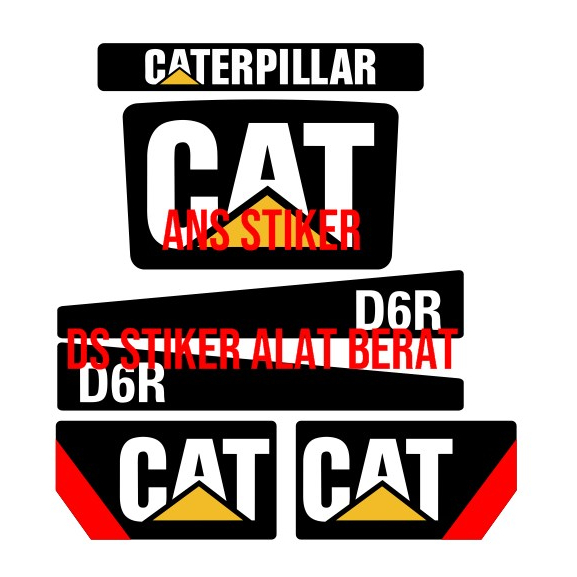 Sticker Bulldozer Caterpillar D6R Stiker Alat Berat Cat Dozer