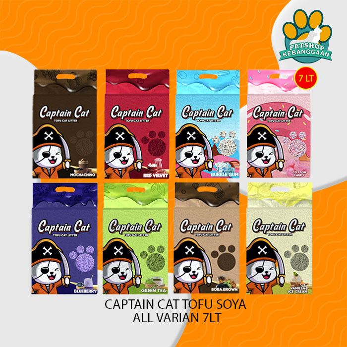 Pasir Kucing Gumpal Wangi Captain tofu soya 7 Litter