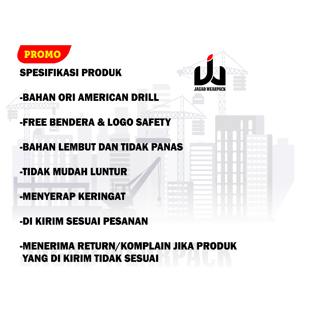 Wearpack Safety Katelpak Atasan Kemeja Kerja Potongan Lengan Panjang Baju Kerja ABU POLOS