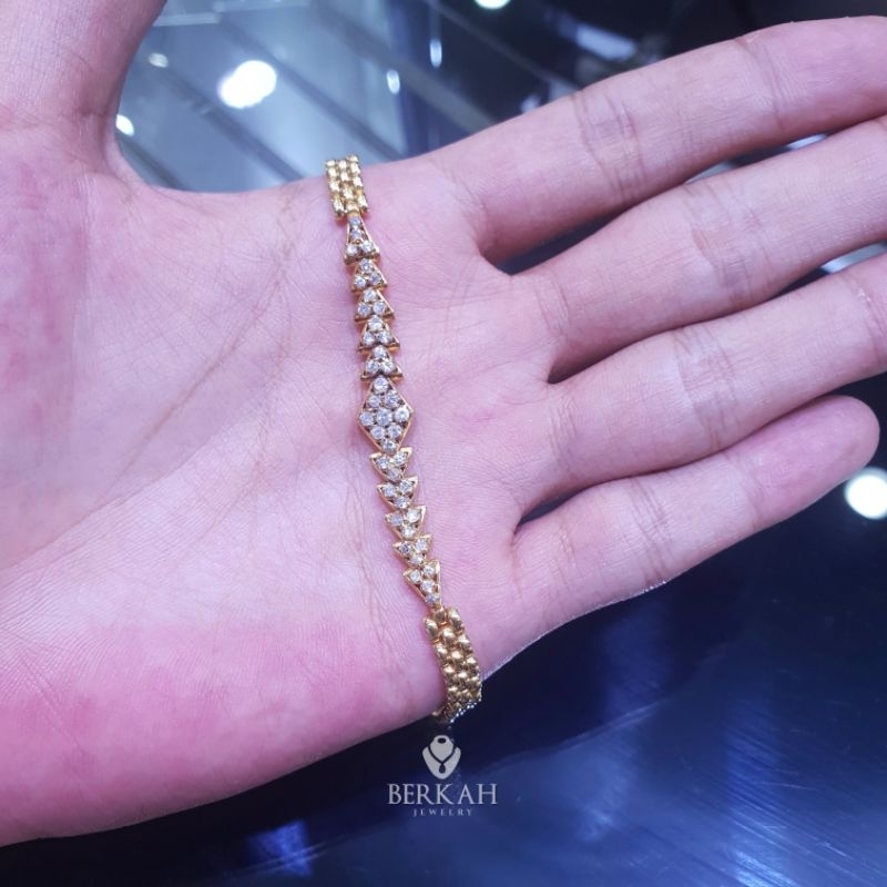 Gelang emas berlian asli natural diamond bersertifikat memo card