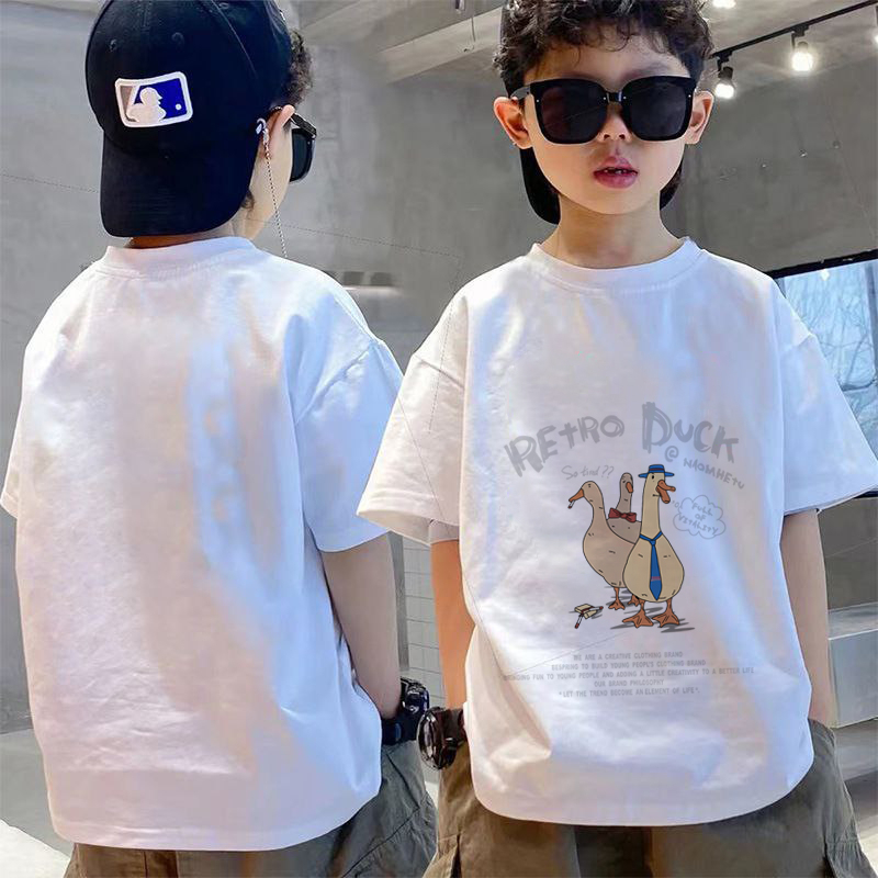 Amspro Kaos Katun24s Anak Kaos Oversize Anak Baju ana Kaos Anak Atasan Anak Retro duck