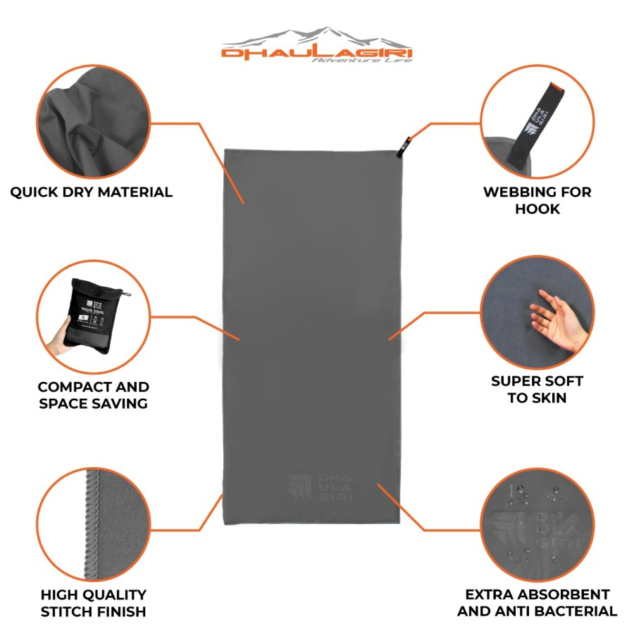 Handuk Microfibre Size S Small Dhaulagiri Travel Towel Camping Oudoor
