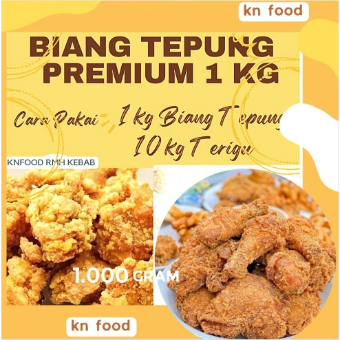 

Tepung Biang Premium Fried Chicken 1kg-1 Pack Biang Tepung Ayam
