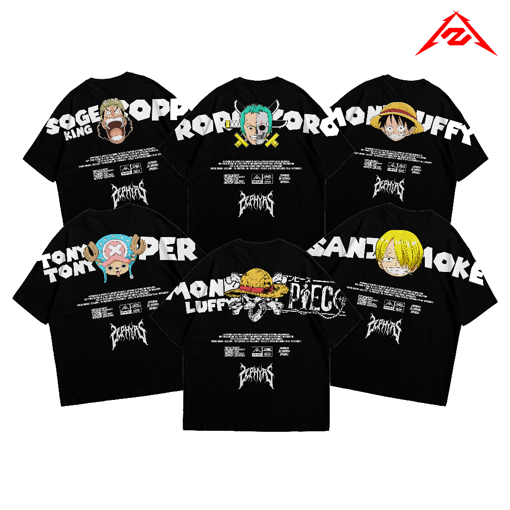 OVERSIZE KAOS ANIME ONE PIECE ZEPHYRS HEAVY COTTON