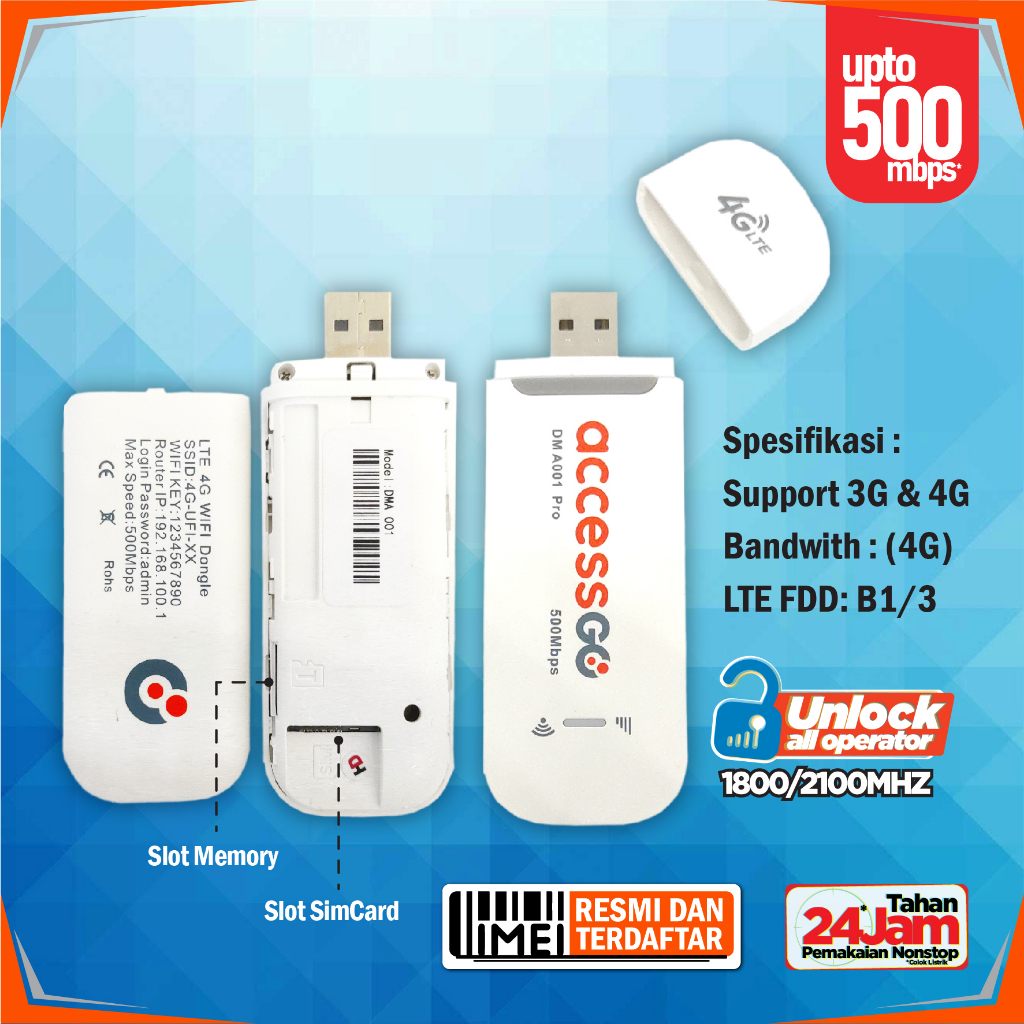 Modem Wifi Router Wifi Stick USB DMA-001 Pro MODEM WIFI 4G LTE (UNLOCK ALL OPERATOR) GARANSI RESMI