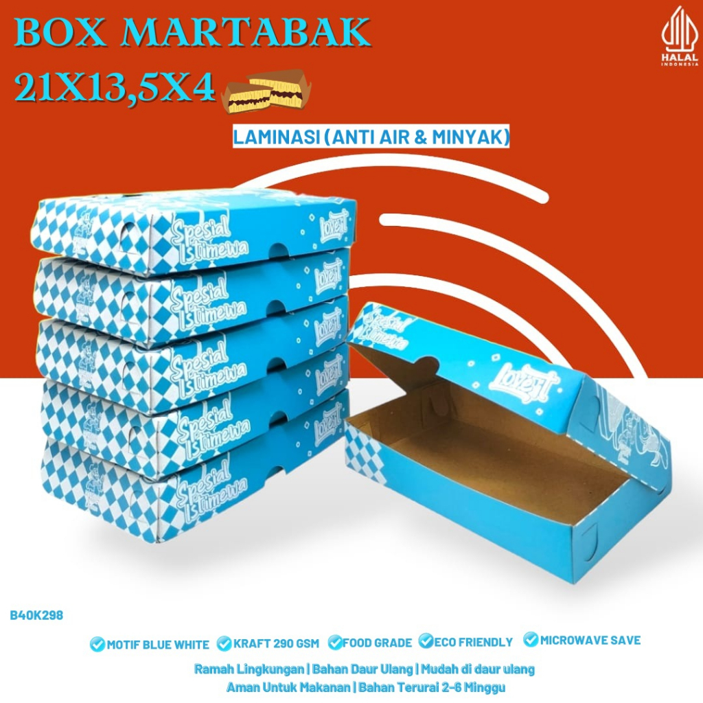 Dus Martabak Box Martabak Laminasi (B40K298-21X13.5X4 Cm)