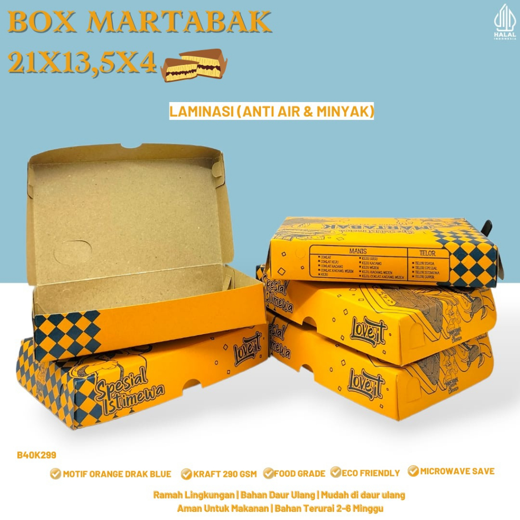 Dus Martabak Laminasi Box Martabak (B40K299-21X13.5X4 Cm)