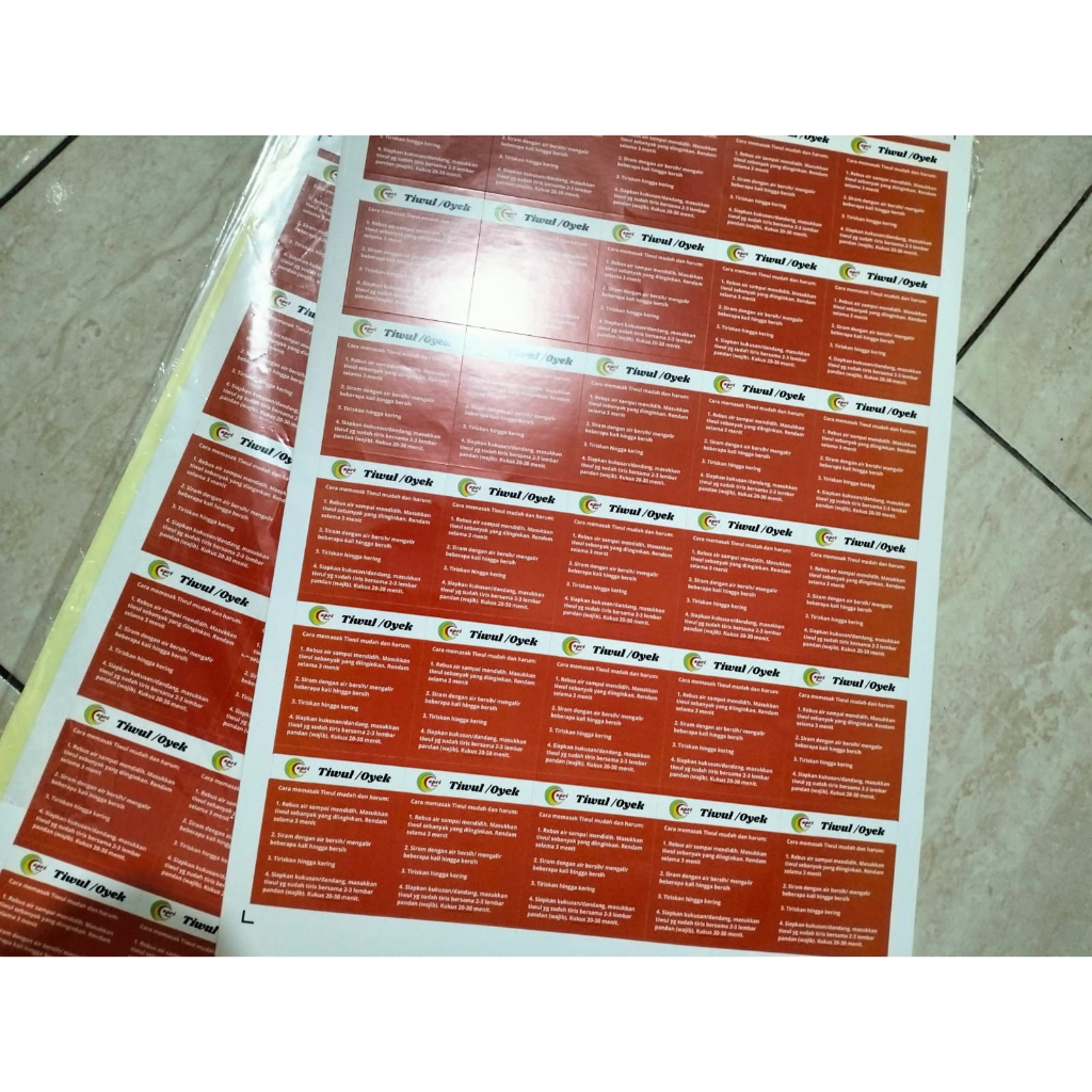 Cetak Stiker Label Kemasan Produk UMKM kertas A3