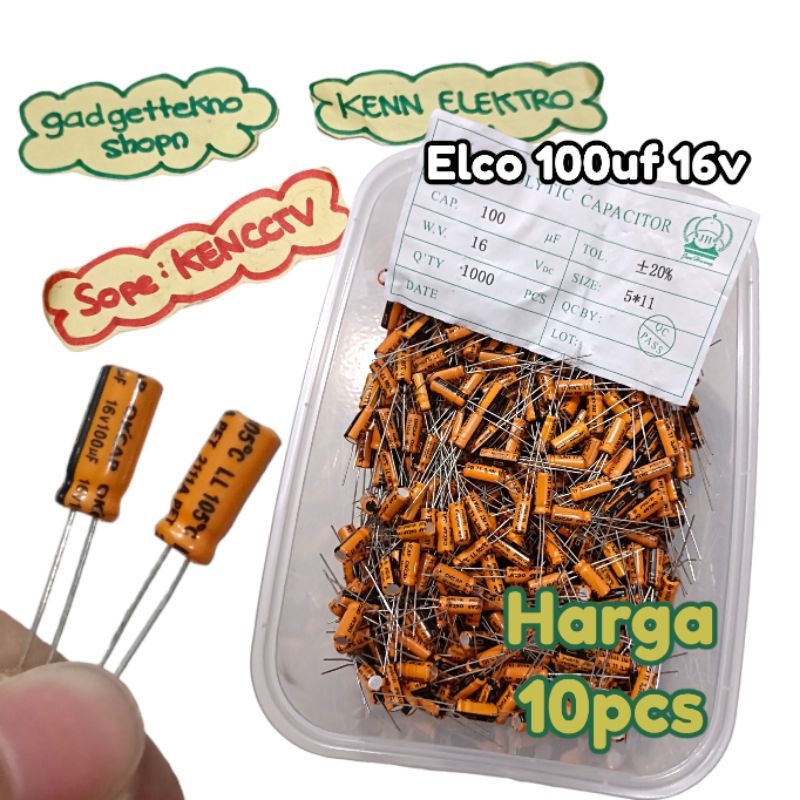 elco 100uf 16v (HARGA 10PCS)