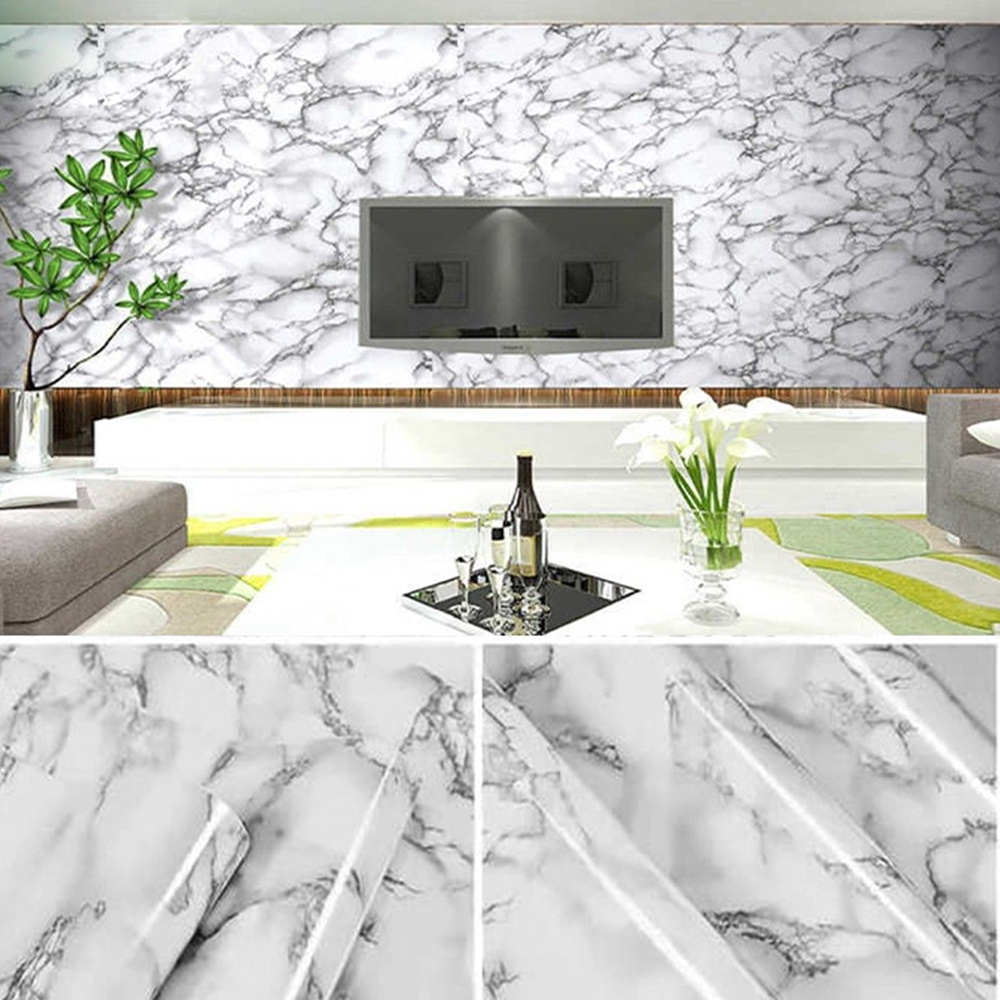 WALLPAPER DINDING BERKUALITAS MOTIF MARMER PUTIH TERBARU
