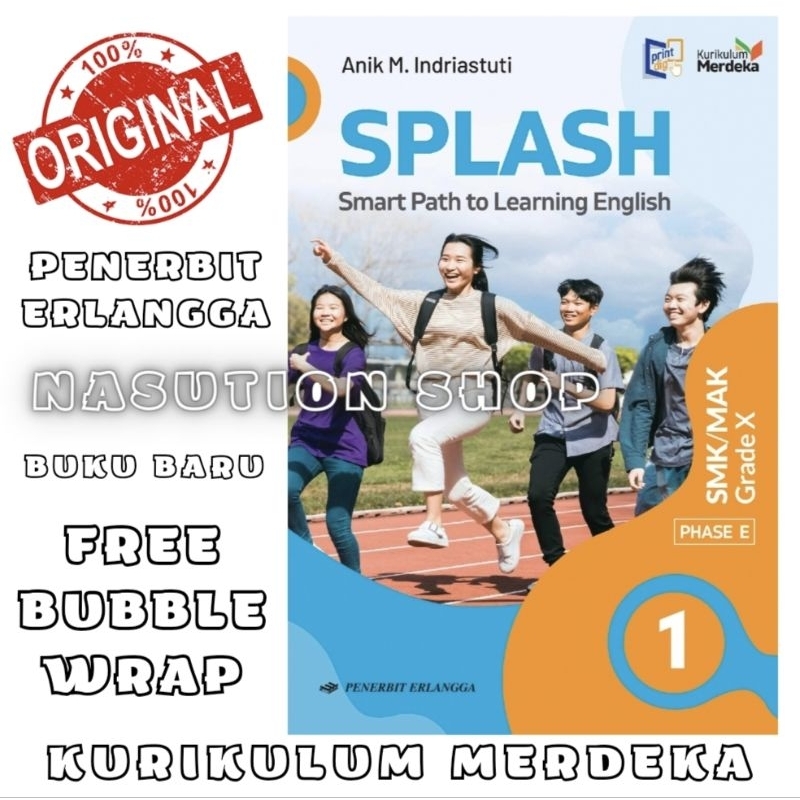 Buku SPLASH English Kelas 1 / X 10 SMK Erlangga Kurikulum Merdeka Km - Bahasa Inggris