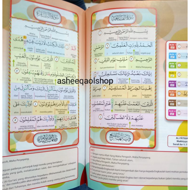 Alquran Junior A5 Hafazan 8 Blok Perkata Hafalan