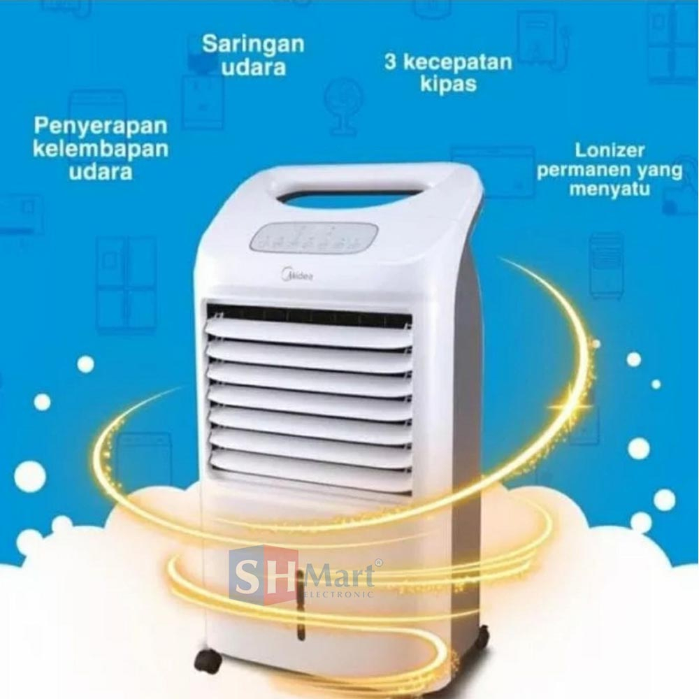 AIR COOLER MIDEA KAPASITAS 7 LITER AC-120U / AC200W 3 IN 1 WITH HEPA FILTER PENYEJUK RUANGAN