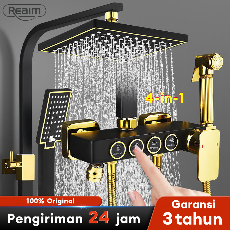 Shower set 4 Fungsi Panas-Dingin Dengan Faucet / Shower Mandi Set Stainless / shower kamar mandi / S