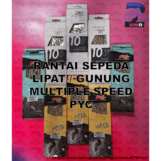 RANTAI SEPEDA 8, 9, 10 SPEED GOLD PYC