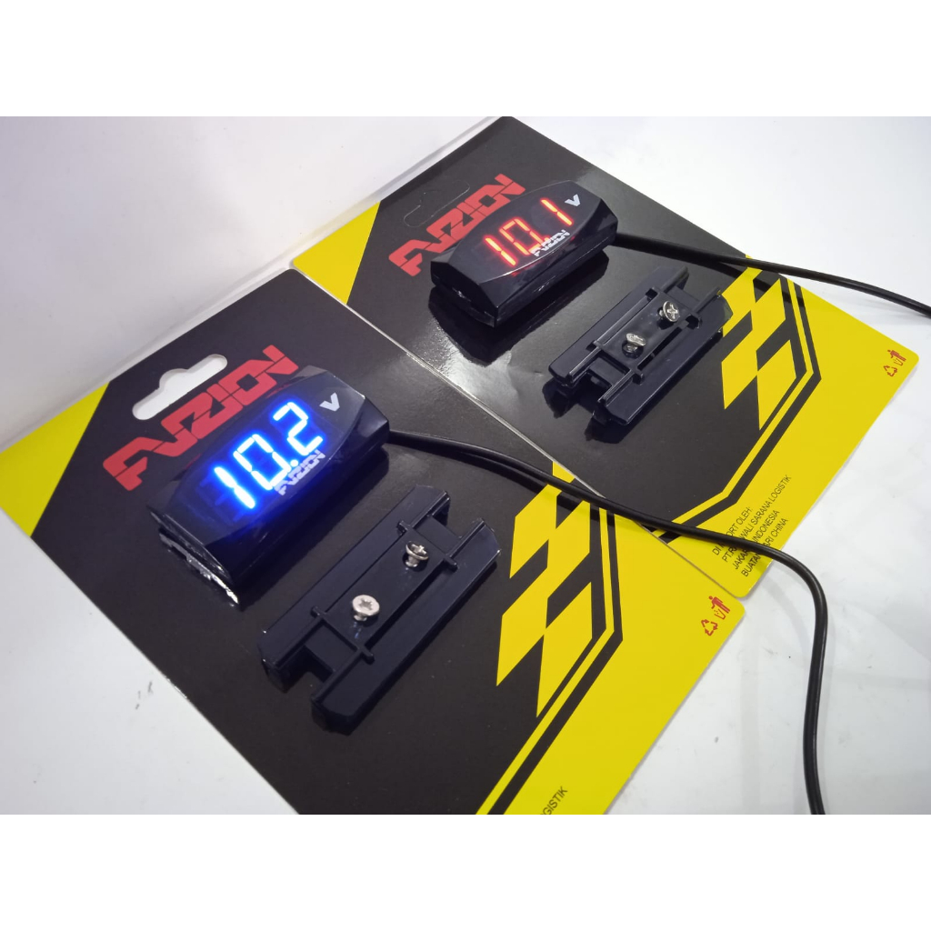 VOLTMETER VOLT METER PENGUKUR DAYA AKI MOTOR WATERPROOF MERK FUZION IMPORT UNIVERSAL SEMUA MOTOR BISA