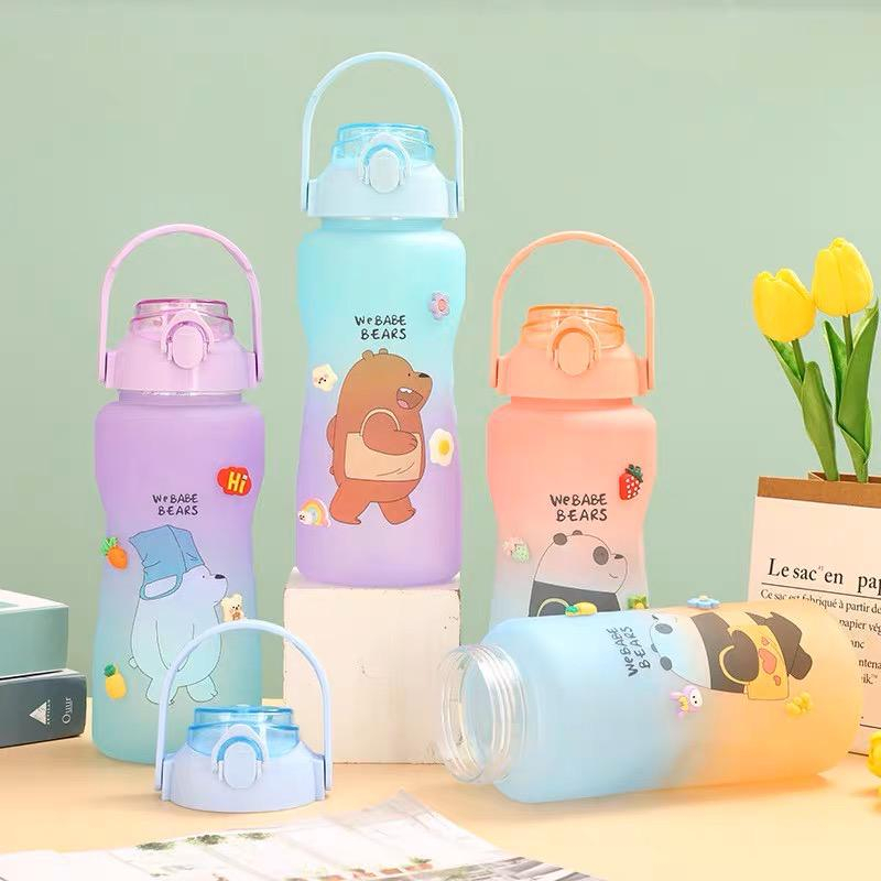 STV Botol minum WE BABE BEARS WE LOVELY BEARS Gradasi Pelangi 2000ml atau 2Liter Dengan Stiker