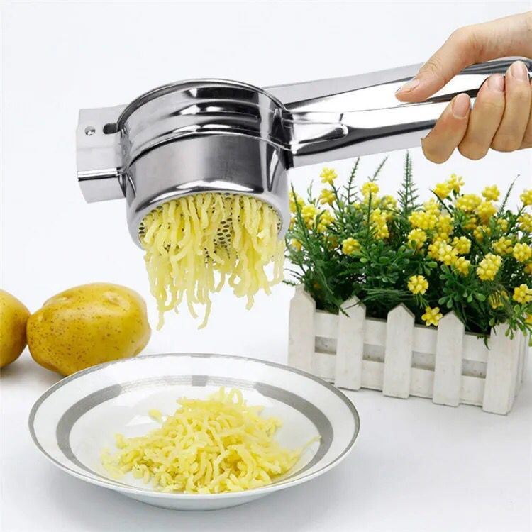 Alat Pres Perasan Lemon Penghalus Kentang Penghancur Kentang Ubi Cendol Dawet Stainless Perasan Buah Potato Ricer Fruit Press Penumbuk Kentang Potato Masher