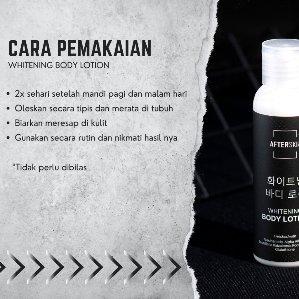 AFTERSKIN WHITENING BODY LOTION ALA KOREA BPOM HALAL / SKINCARE BADAN PEMUTIH DAN PENCERAH