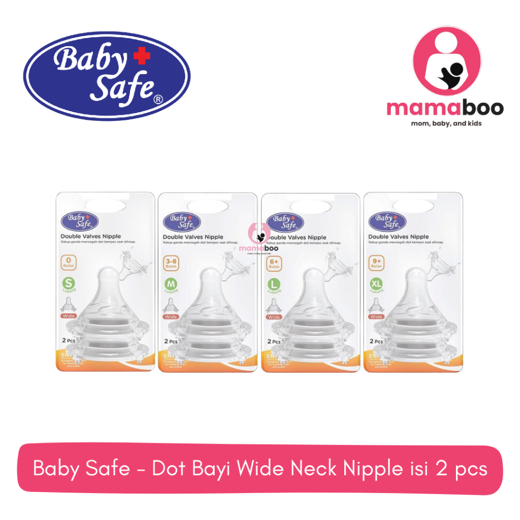 Baby Safe - Dot Bayi Wide Neck Nipple isi 2 pcs