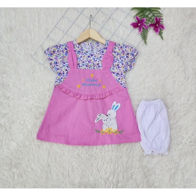 Baju bayi perempuan Set Dress *cute Bunny* baby girl