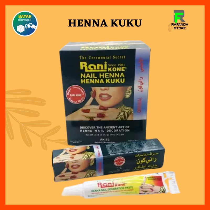 (1BOX) Rani Kone Nail Henna Inai Kuku 12 pc