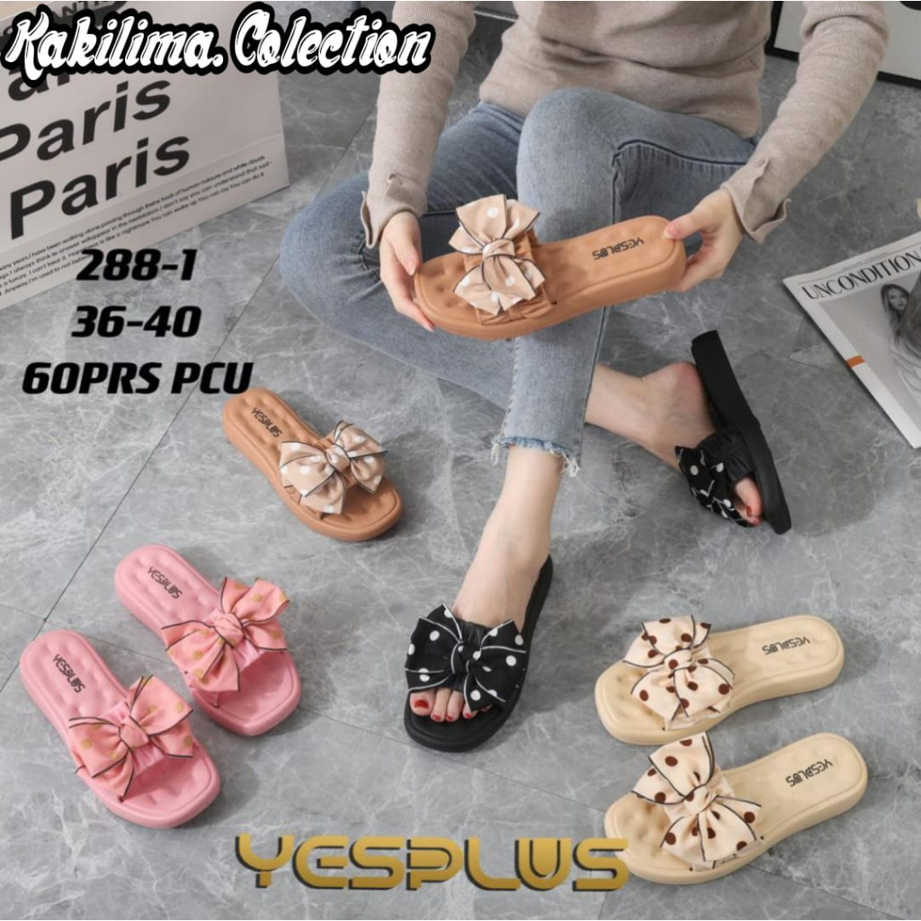 Sandal pita wanita slop karet jelly perempuan 288-1