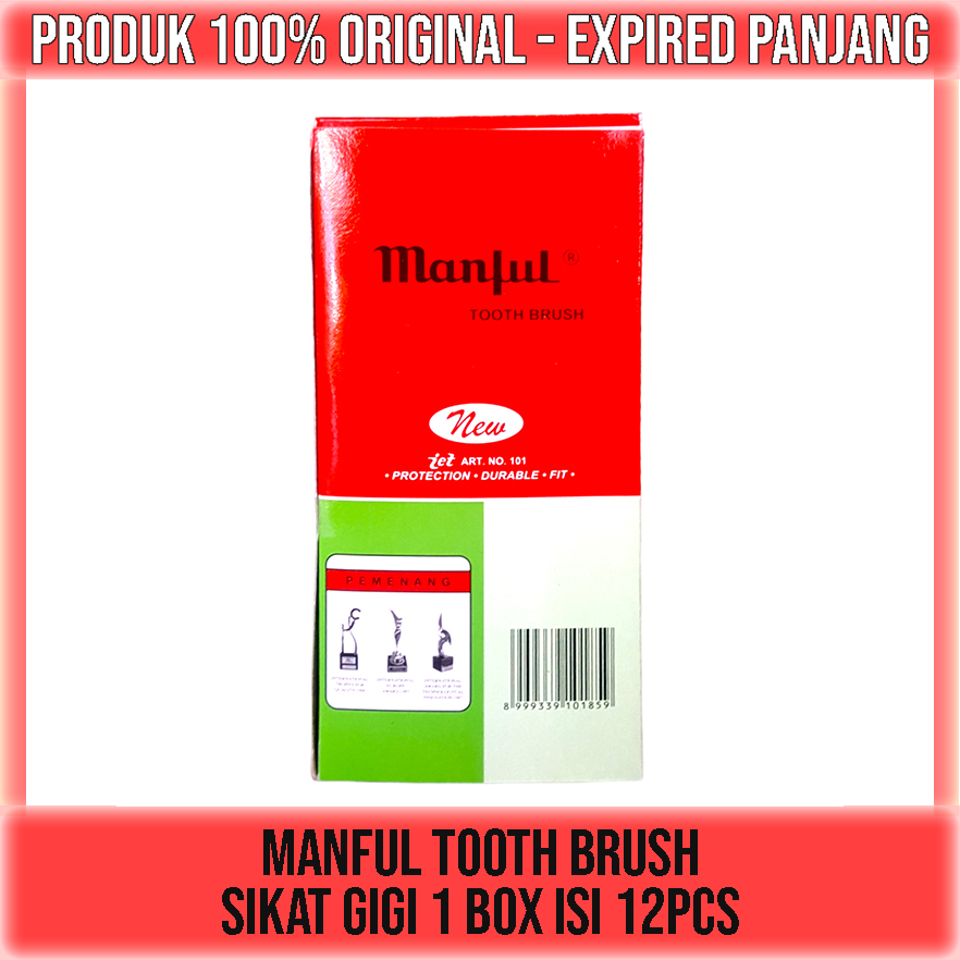 SIKAT GIGI MANFUL TOOTH BURSH 1 BOX ISI 12 PCS